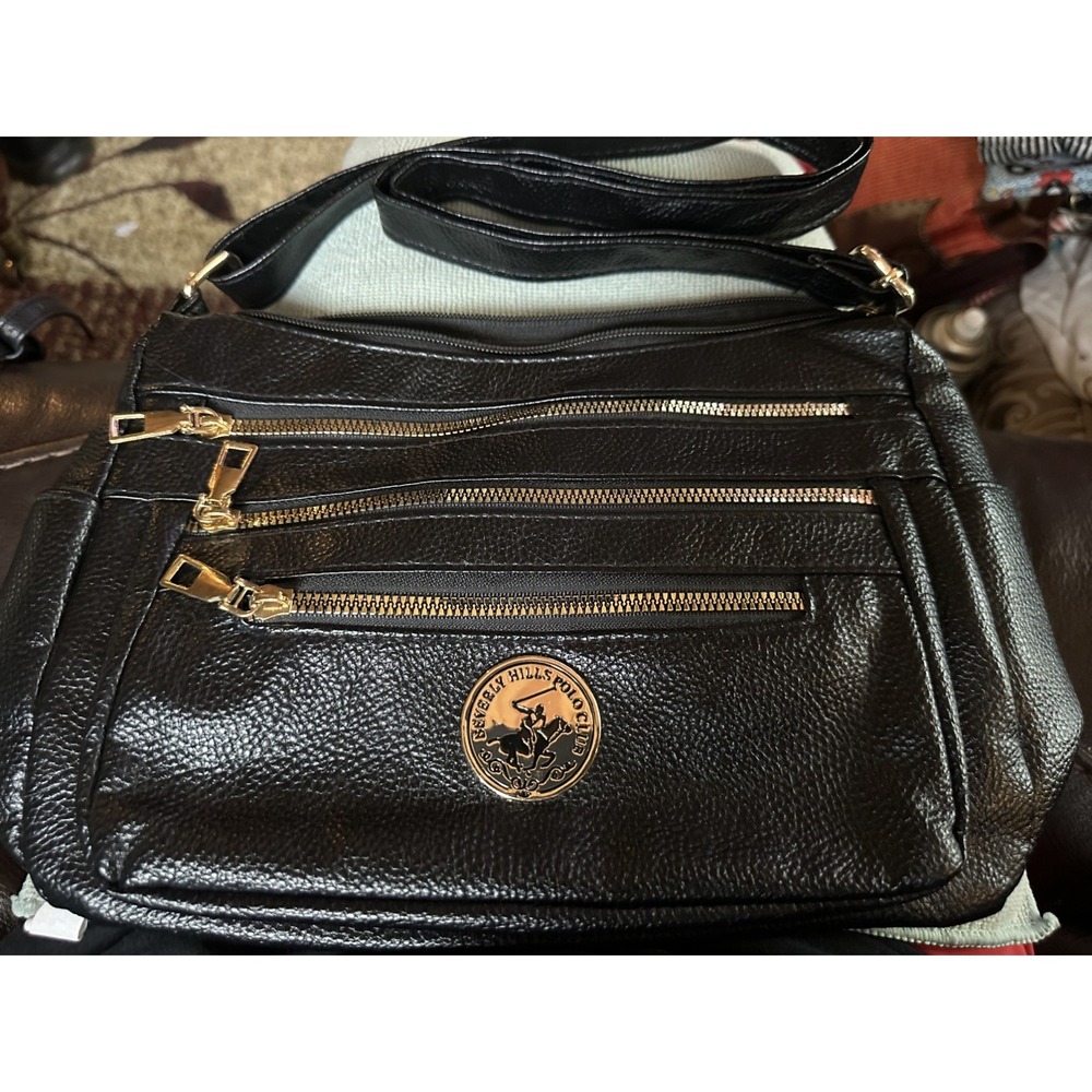 Beverly Hills Polo Club Black and Gold Shoulder Bag
